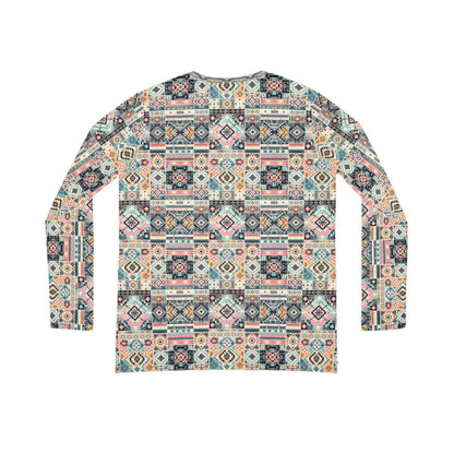 Digital Artisanal Fusion Digital Artisanal Women's Long Sleeve V-Neck Shirt - 8404 Design-55