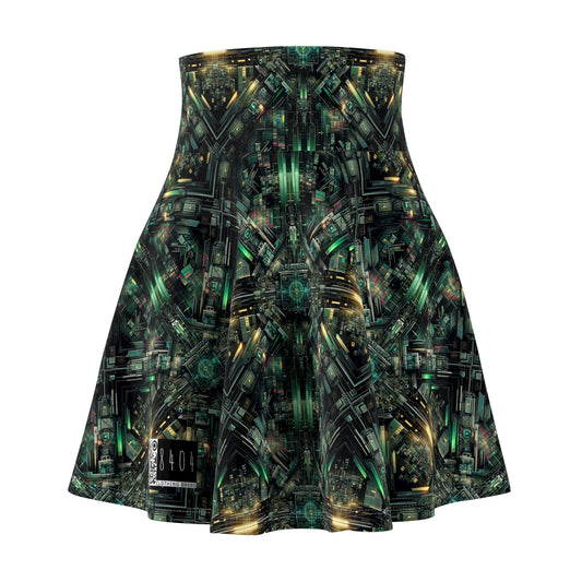 Tech Noir Graphics Tech-Inspired Streetwear Women's Skater Skirt - 8404 Design-56
