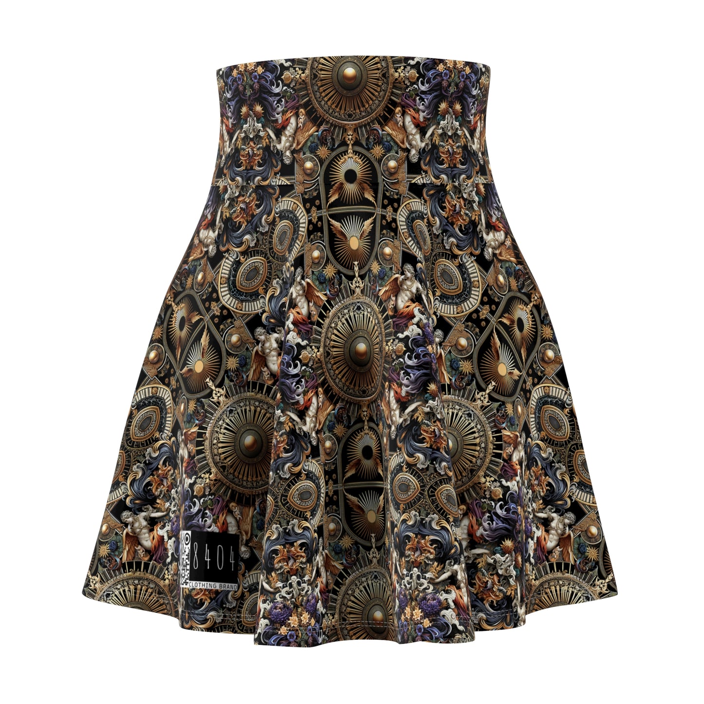 Digital Renaissance Luxurious Streetwear Inspired By Classical Art With a Modern Twist Women's Skater Skirt - 8404 Design-55