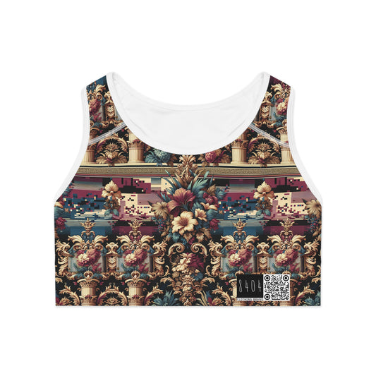 Digital Renaissance Modern Baroque Fusion Sports Bra - 8404 Design-58