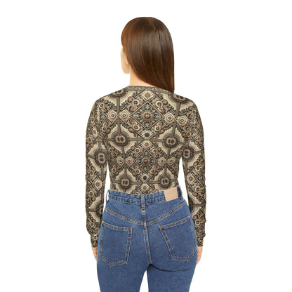 Graphic Workwear Capsule Artisanal Workwear Fusion Women's Long Sleeve V-Neck Shirt - 8404 Design-61