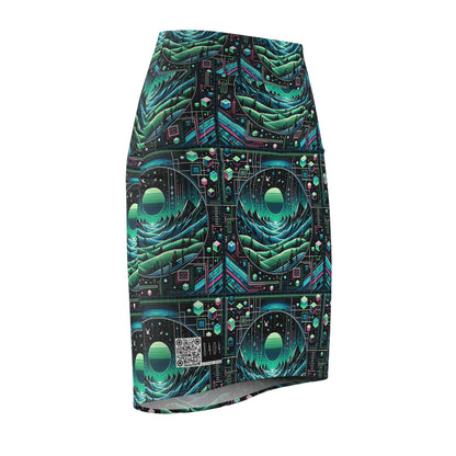 Digital Adventure Graphics Digital Explorer Women's Pencil Skirt - 8404 Design-59