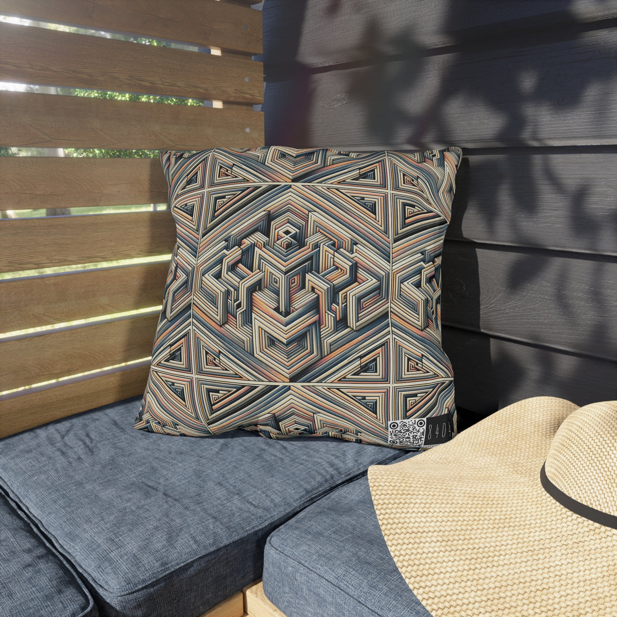 Tech Illusion Graphics Futuristic Artistry Outdoor Pillow - 8404 Design-52