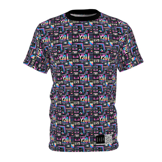 Digital Nostalgia Tech-Inspired Retro Fusion Unisex Cut & Sew Tee - 8404 Design-65