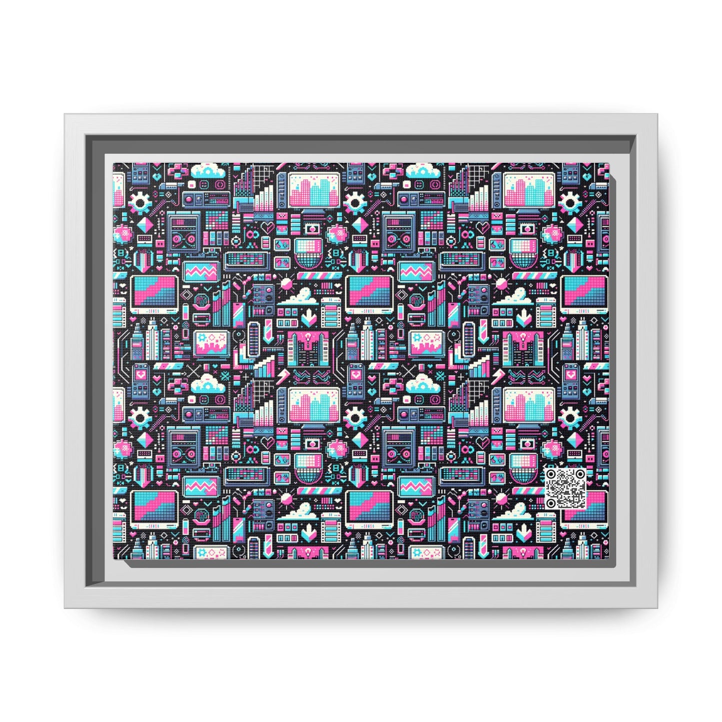 Digital Rebellion Youthful Streetwear with a Rebellious Digital Twist Matte Canvas, Framed (multi-color) - 8404 Design-71 B