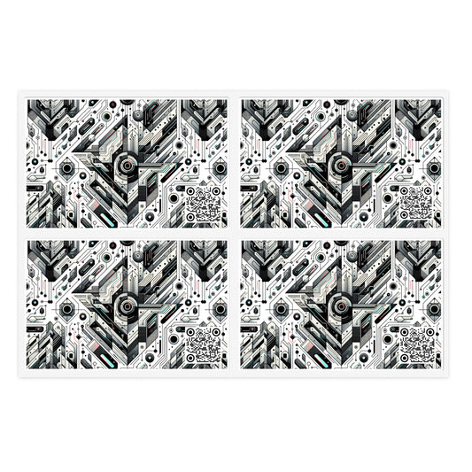 Tech-Infused Streetwear Tech-Forward Minimalism Sticker Sheets - 8404 Design-51