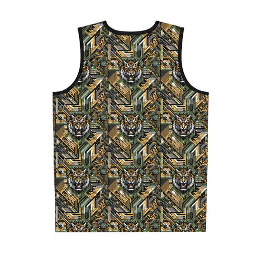 Neo-Camo Fusion Tech-Forward Streetwear Basketball Jersey - 8404 Design-58