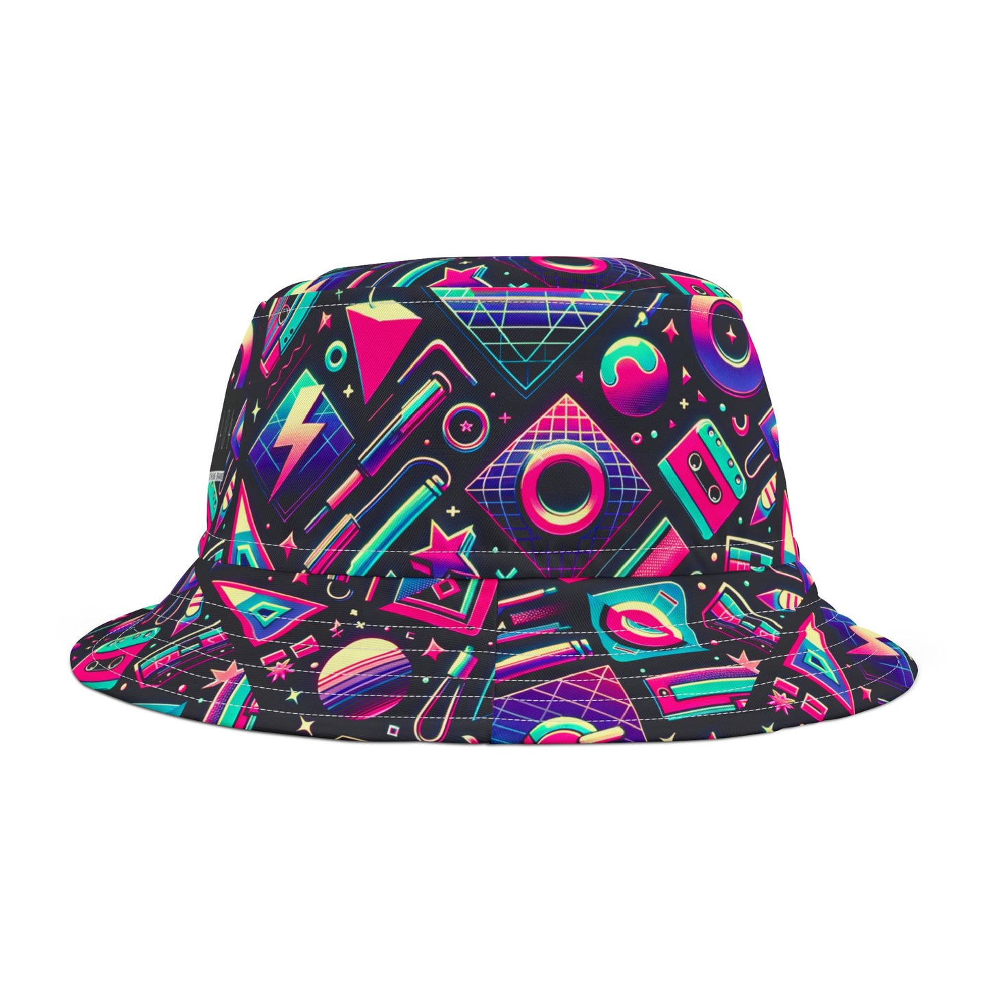 Neon Retro Revival Retro Futurism Bucket Hat - 8404 Design-61