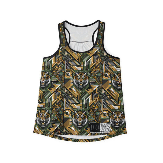 Neo-Camo Fusion Tech-Forward Streetwear Women's Tank Top - 8404 Design-58