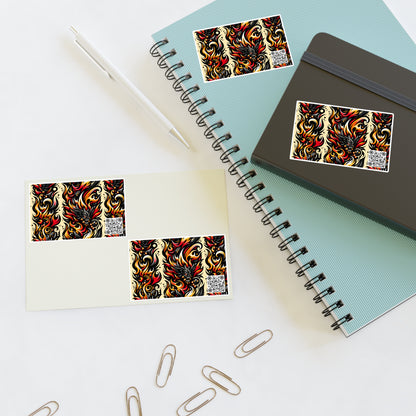 Flame Graphics Maximalist Streetwear Sticker Sheets - 8404 Design-65