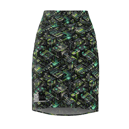 Tech-Infused Graphics Tech-Forward Streetwear Women's Pencil Skirt - 8404 Design-47