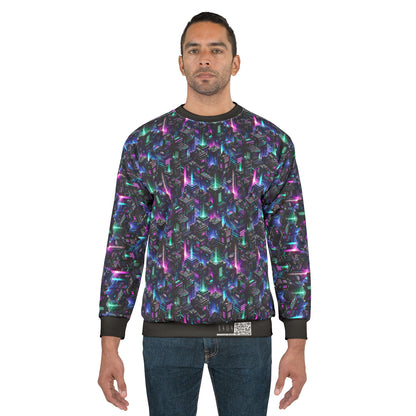 Tech Noir Graphics Futuristic Tech Aesthetics Sweatshirt - 8404 Design-55