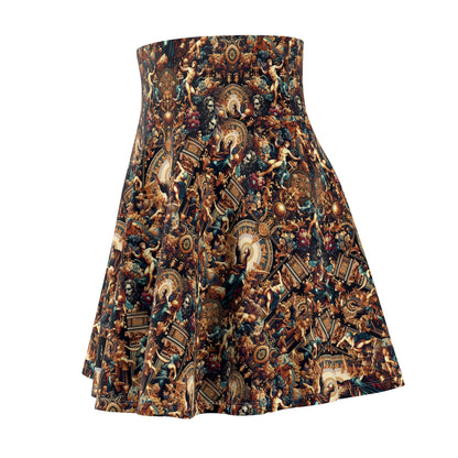 Digital Renaissance Luxurious Streetwear Inspired By Classical Art With a Modern Twist Women's Skater Skirt - 8404 Design-64