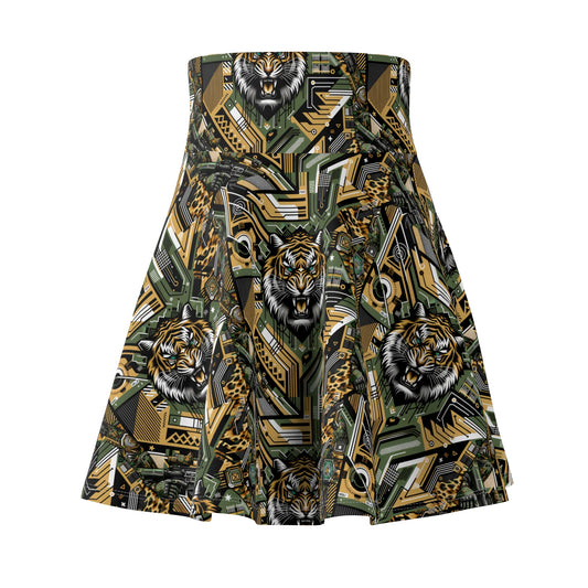 Neo-Camo Fusion Tech-Forward Streetwear Women's Skater Skirt - 8404 Design-58