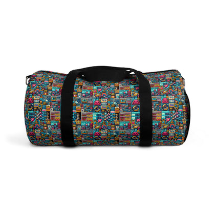 Digital Pop Culture Mashup Maximalist Pop Duffel Bag - 8404 Design-47