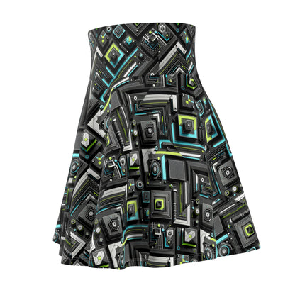 Tech-Infused Activewear Modern Tech Minimalism Women's Skater Skirt - 8404 Design-49