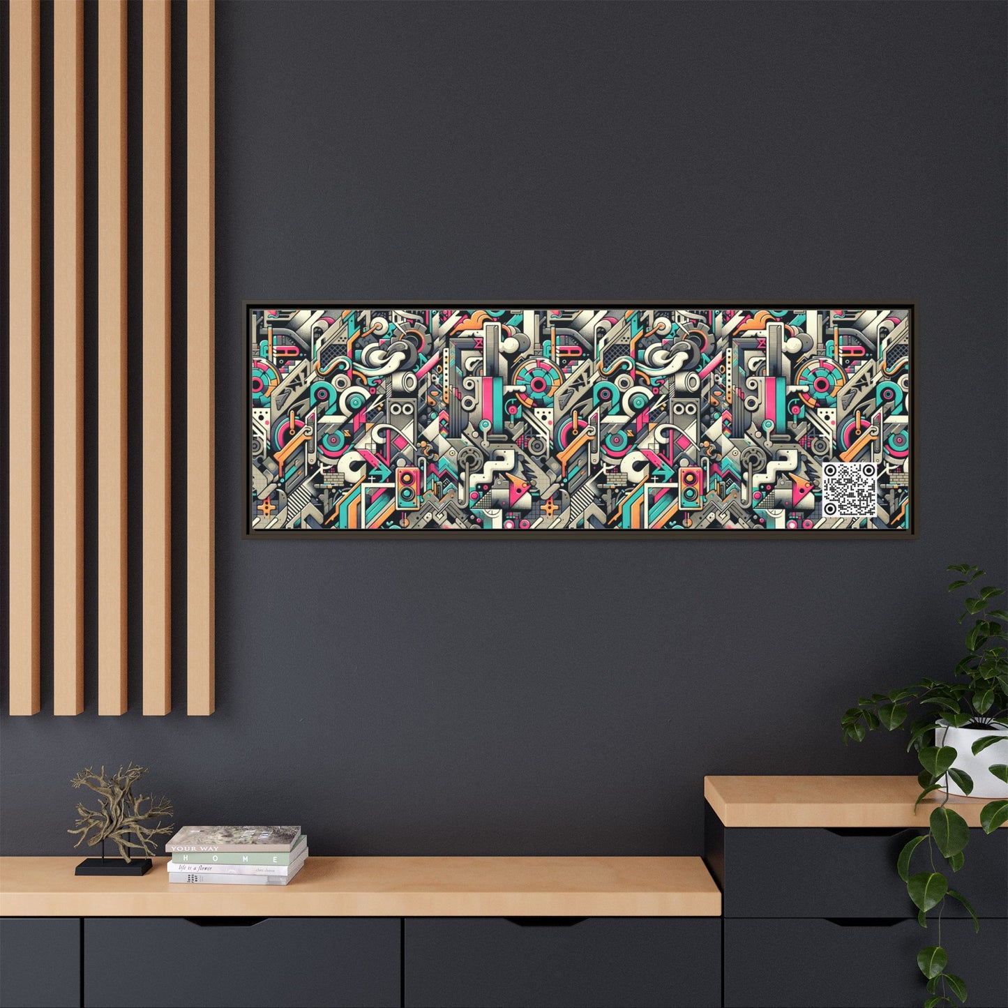 Digital Street Art Urban Street Style Matte Canvas, Framed (multi-color) - 8404 Design-74 B