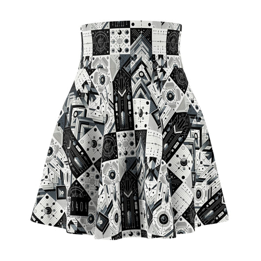 Digital Minimalism Minimalist Tech Women's Skater Skirt - 8404 Design-50