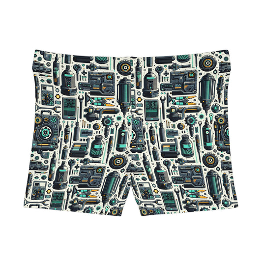 Tech Utility Fusion Modern Tech Streetwear Women's Shorts - 8404 Design-53