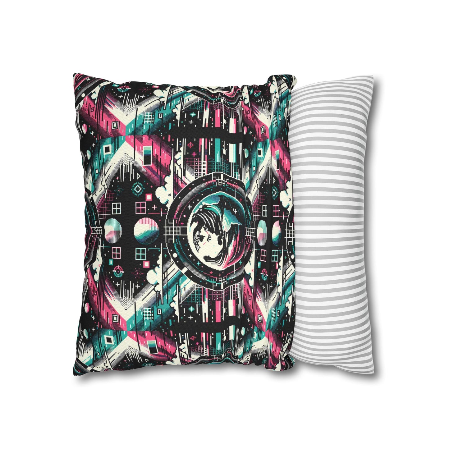 Digital Artistry Digital-native Streetwear Spun Polyester Square Pillowcase - 8404 Design-62