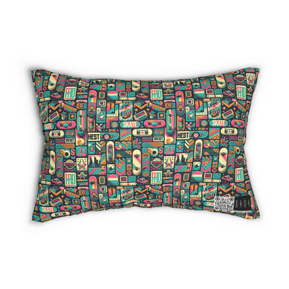 Skate Culture Revival Urban Retro Cool Spun Polyester Lumbar Pillow - 8404 Design-61 B