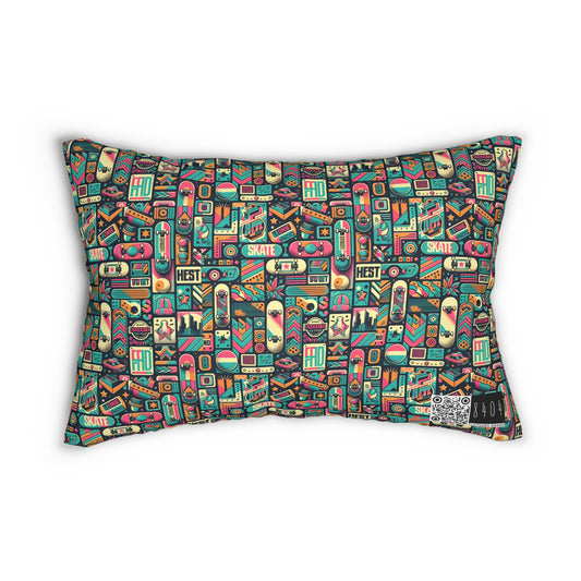 Skate Culture Revival Urban Retro Cool Spun Polyester Lumbar Pillow - 8404 Design-61 B