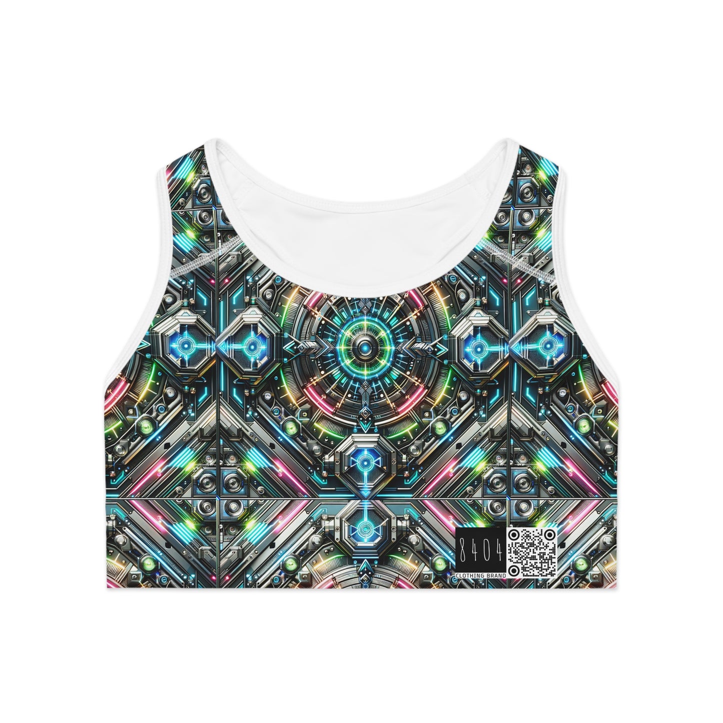 Tech-Infused Futurism Futuristic Tech Sports Bra - 8404 Design-53