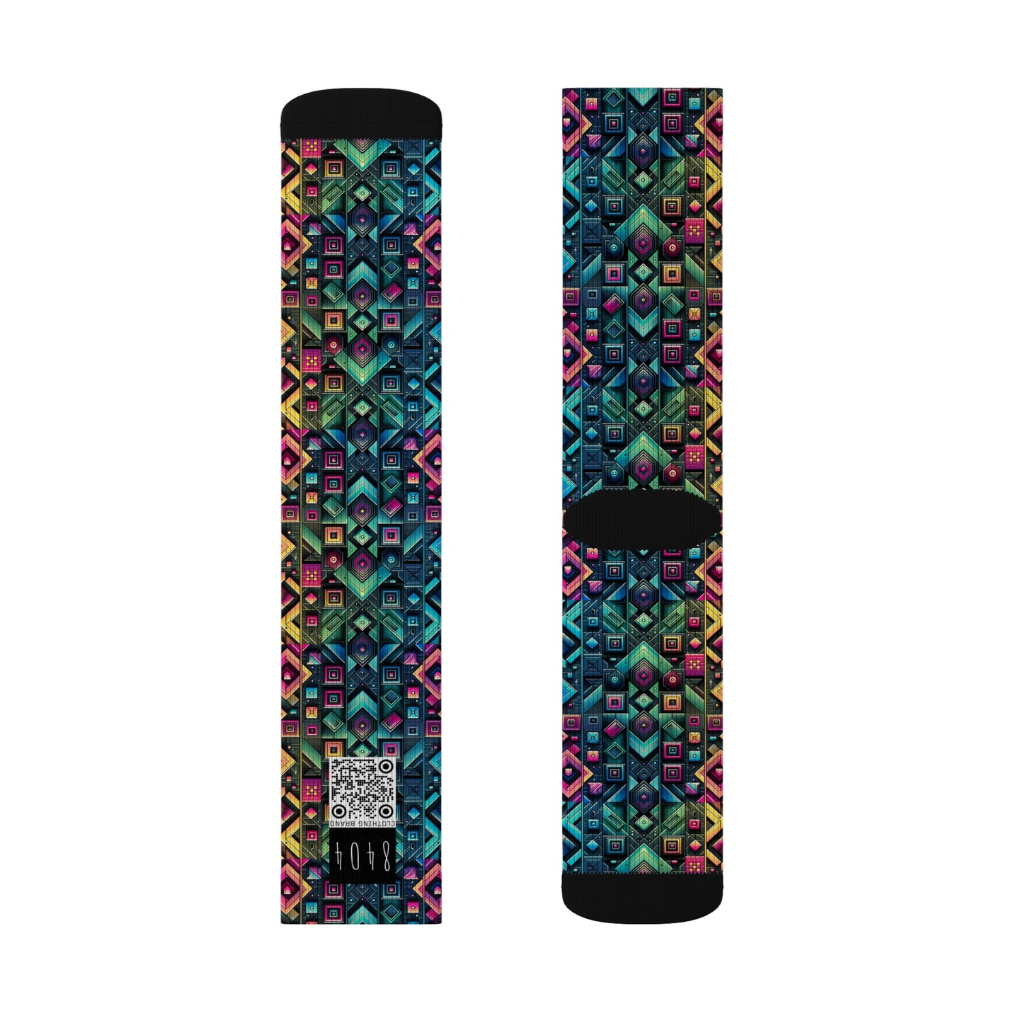 Tech-Inspired Graphics Cyberpunk Cool Sublimation Socks - 8404 Design-58