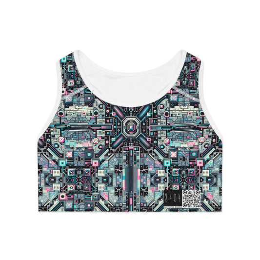 Digital Renaissance Tech-Forward Maximalism Sports Bra - 8404 Design-44
