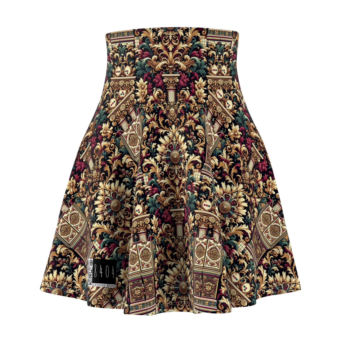Digital Renaissance Modern Baroque Fusion Women's Skater Skirt - 8404 Design-57