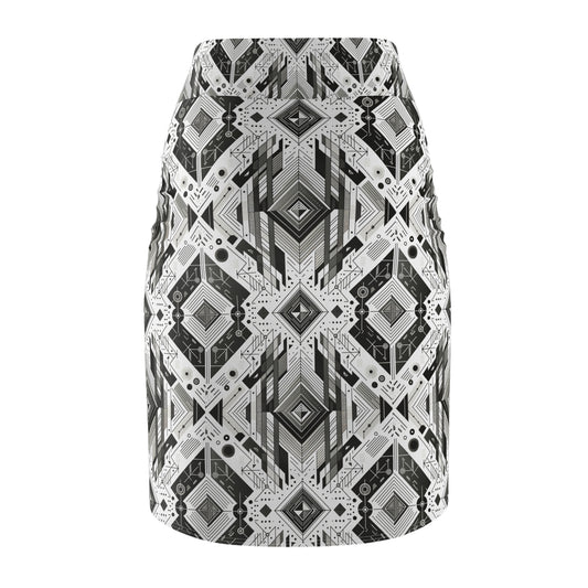 Digital Minimalism Minimalist Tech Women's Pencil Skirt - 8404 Design-51