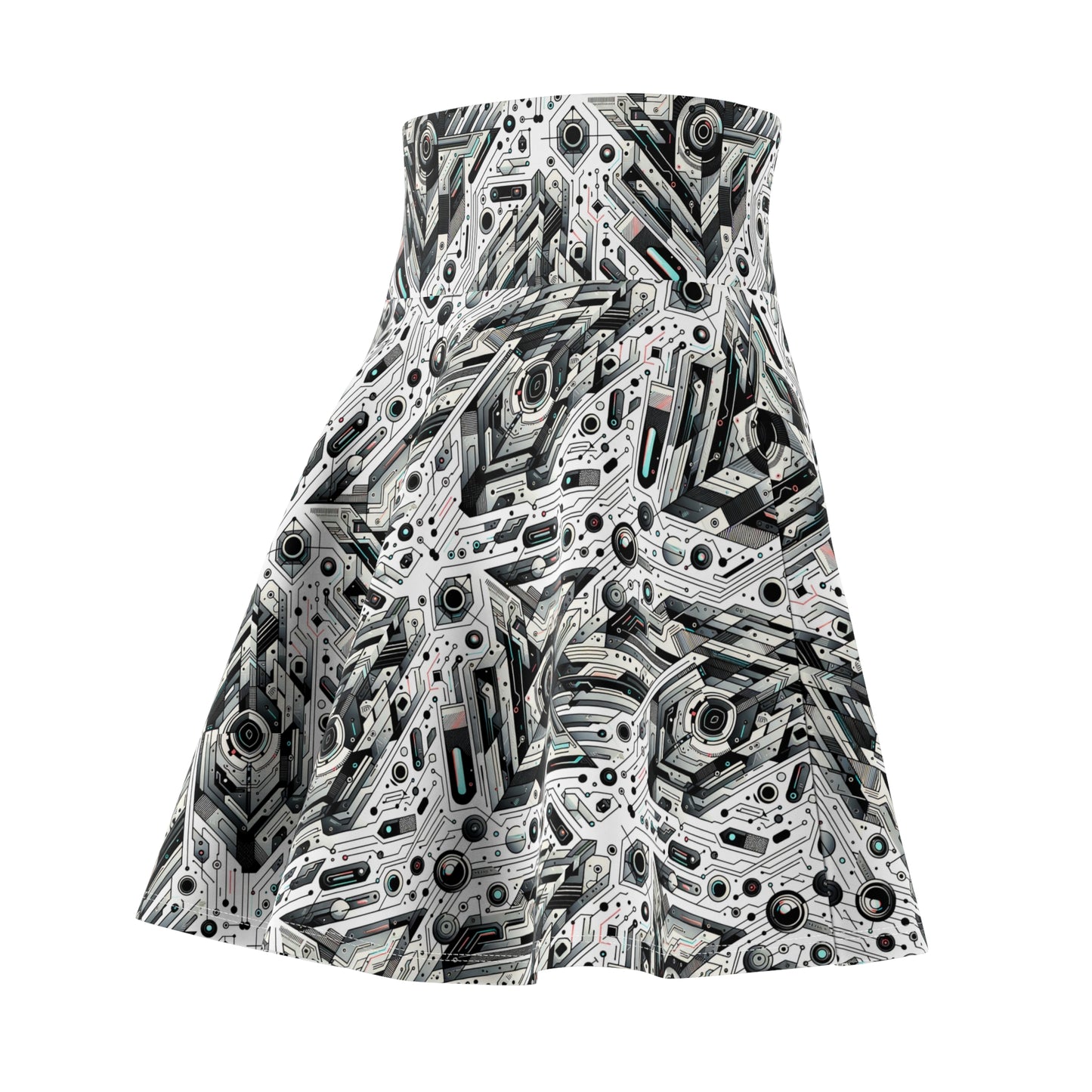 Tech-Infused Streetwear Tech-Forward Minimalism Women's Skater Skirt - 8404 Design-51