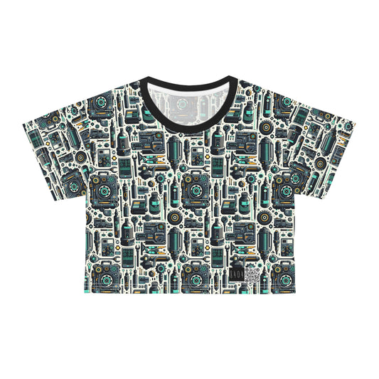 Tech Utility Fusion Modern Tech Streetwear Crop Tee - 8404 Design-53