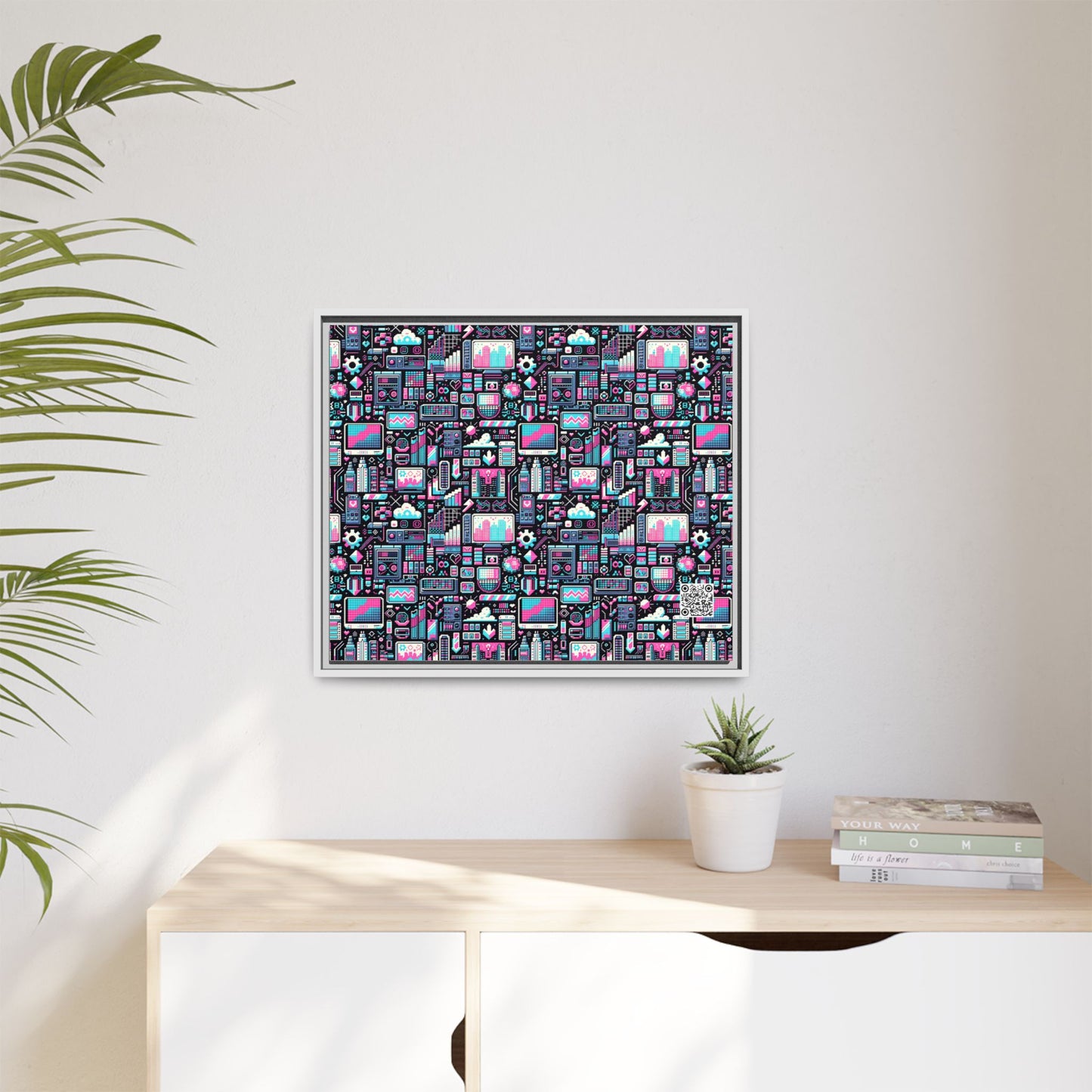 Digital Rebellion Youthful Streetwear with a Rebellious Digital Twist Matte Canvas, Framed (multi-color) - 8404 Design-71 B