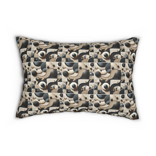 Tech-forward Luxe Streetwear Tech Luxe Fusion Spun Polyester Lumbar Pillow - 8404 Design-71 S