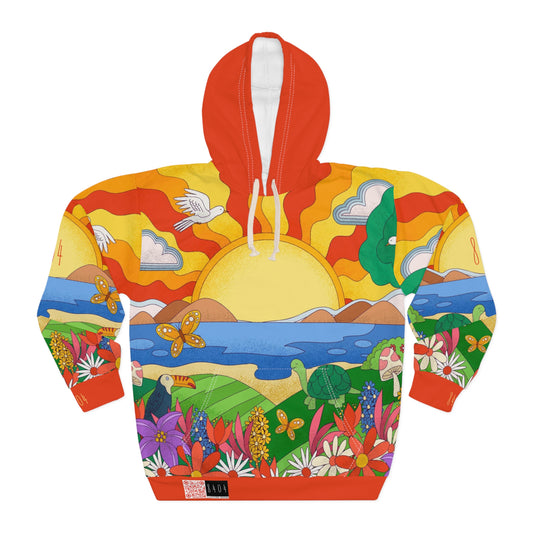 8404's Unisex Adult "A Trip to the Sunset in Red" Fashion Pullover Hoodie