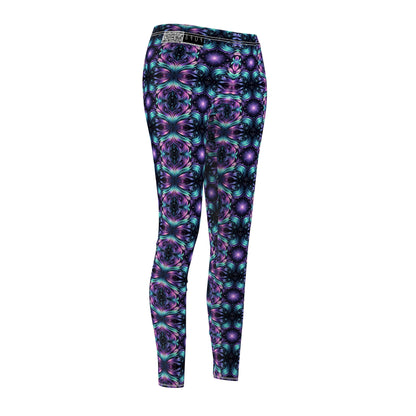 Iridescent Dream Futuristic Tech Women's Cut & Sew Casual Leggings - 8404 Design-60
