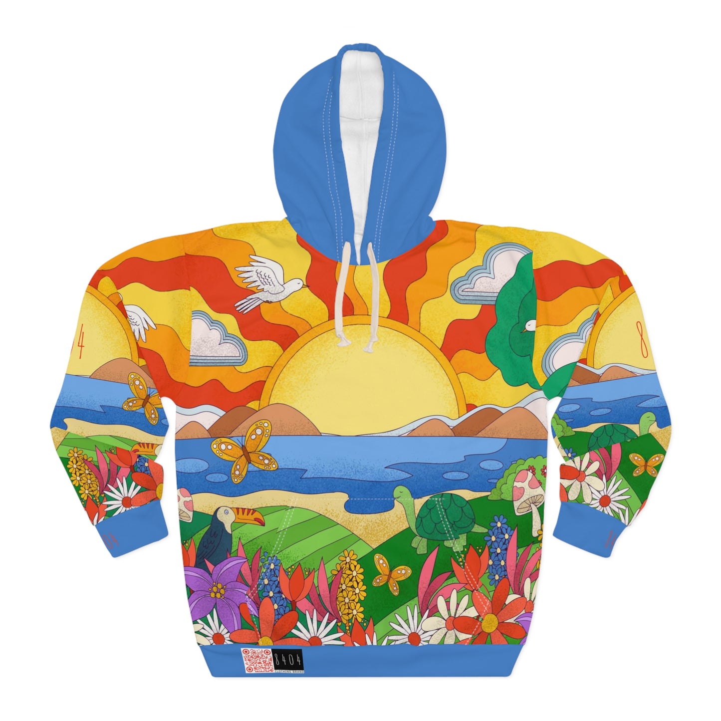 8404's Unisex Adult "A Trip to the Sunset in Blue" Fashion Pullover Hoodie