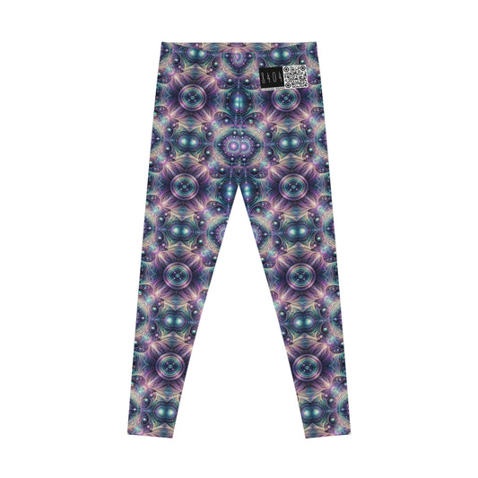 Iridescent Tech Fusion Tech-Forward Streetwear Stretch Leggings - 8404 Design-61