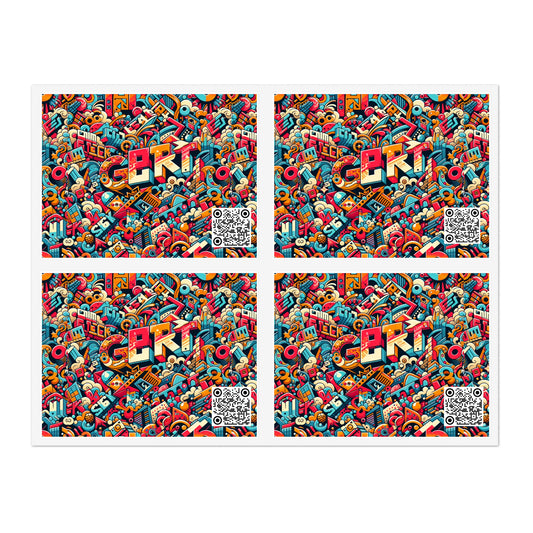 Neo-Traditional Street Art Modern Street Art Fusion Sticker Sheets - 8404 Design-58