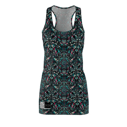 Digital Rebellion Tech-Inspired Streetwear Women's Cut & Sew Racerback Dress - 8404 Design-54