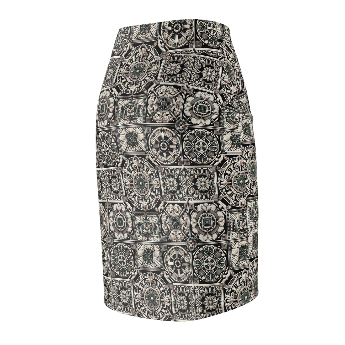 Cyber Garden Party Tech Garden Extravaganza Women's Pencil Skirt - 8404 Design-45