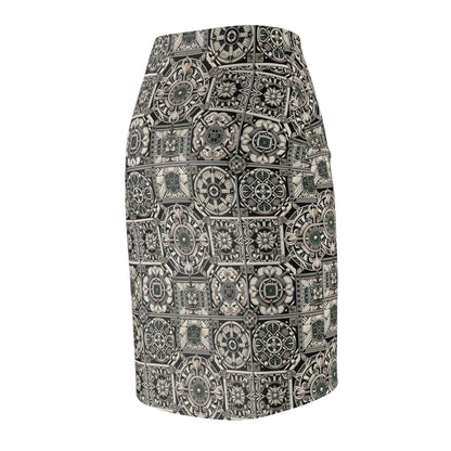 Cyber Garden Party Tech Garden Extravaganza Women's Pencil Skirt - 8404 Design-45