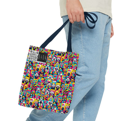Neon Pop Playful Pop Culture Mashup Tote Bag - 8404 Design-60