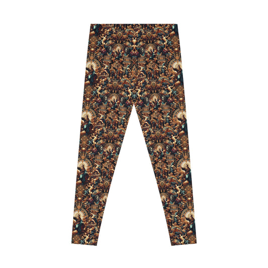 Digital Renaissance Luxurious Streetwear Inspired By Classical Art With a Modern Twist Stretch Leggings - 8404 Design-64