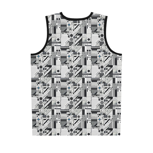 Digital Minimalism Minimalist Tech Basketball Jersey - 8404 Design-52
