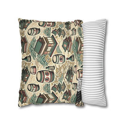 Cultural Artisanal Fusion Contemporary Cultural Elegance Faux Suede Square Pillowcase - 8404 Design-68
