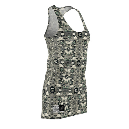 Cyber Garden Party Tech Garden Extravaganza Women's Cut & Sew Racerback Dress - 8404 Design-54