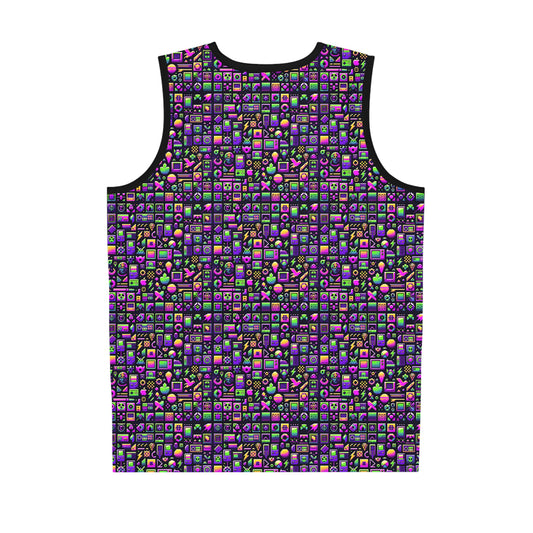 Digital Nostalgia Remix Modern Vintage Fusion Basketball Jersey - 8404 Design-49