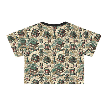 Cultural Artisanal Fusion Contemporary Cultural Elegance Crop Tee - 8404 Design-68